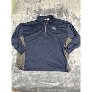 Fanatics 5XL New England Patriots Navy & Gray Half-Zip Pullover Shirt Mens